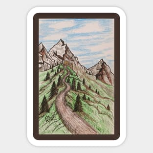 Cabin in the mountains Sticker